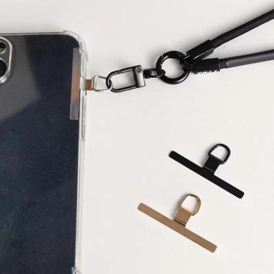 2pcs Ultra-thin Stainless Steel Phone Tether Patch Gasket, Cellphone Strap Parts Replacement, Lanyard Safety Connect Piece