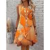 Women's Summer Bohemian-Style Dresses Simple Sleeveless Printed Dresses Summer Beach Round-Neck Dresses Casual Summer Outfits