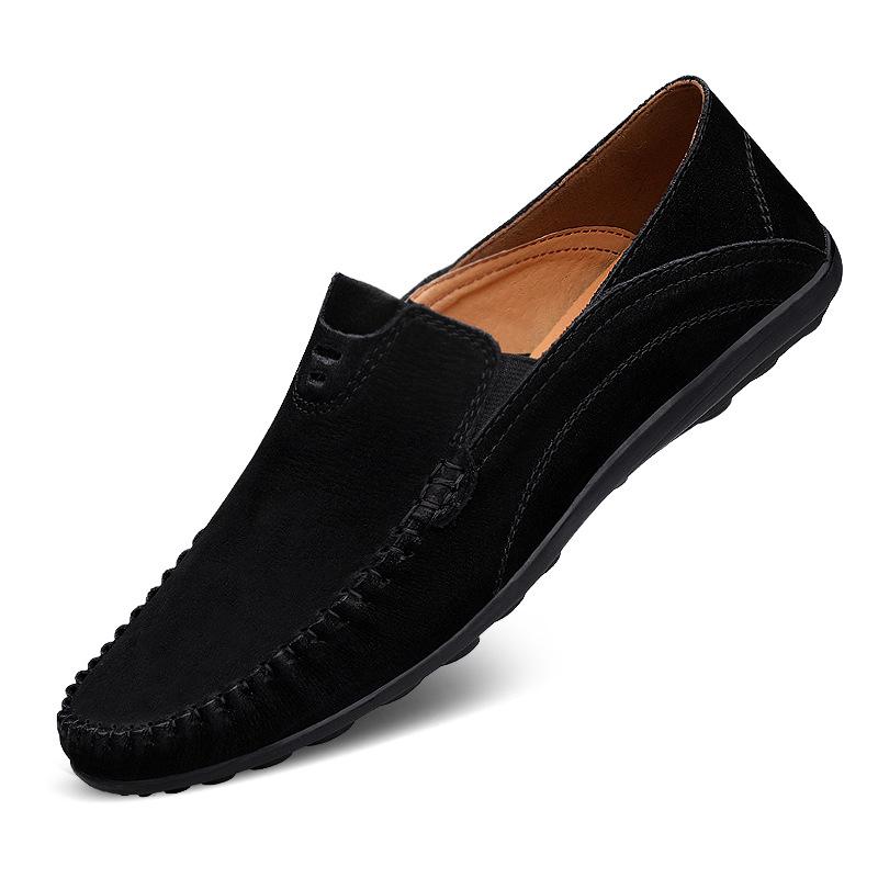 Men s Summer Casual Slip-On Cowhide Loafers - Breathable, Trendy, Soft Sole 44