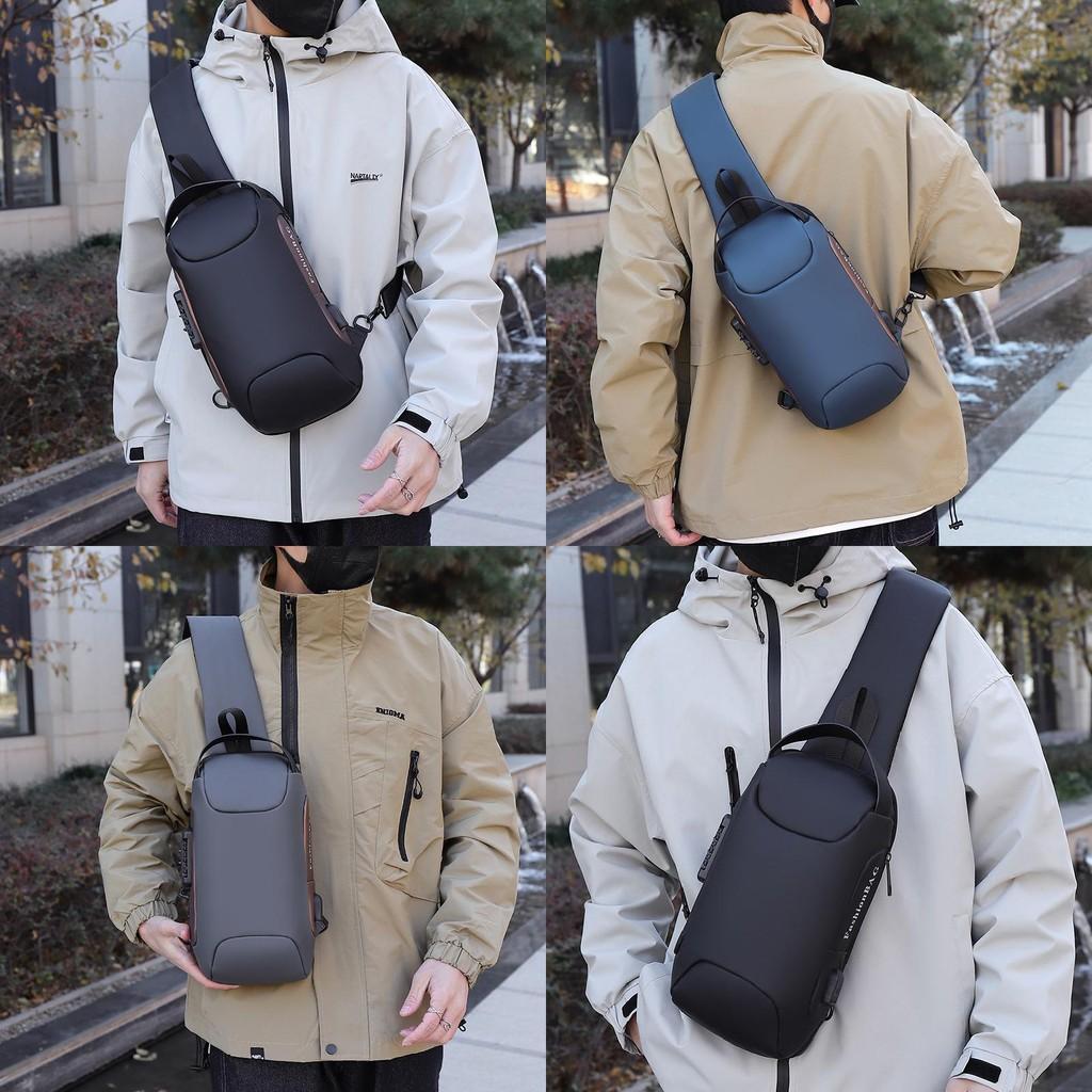 Men Crossbody Casual Chest Pack Material Anti Theft Features Daily Commute Bag