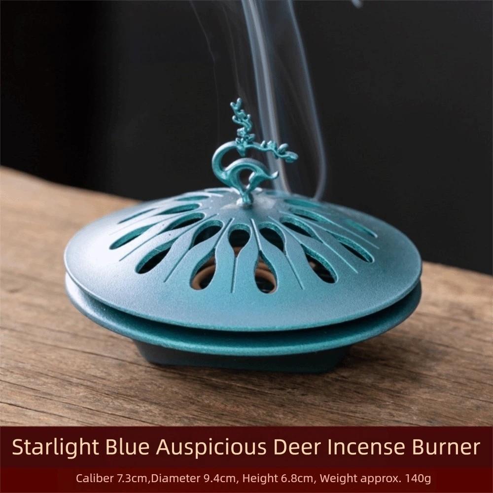 Hollow Lid Hollow Incense Burner Lucky Deer Desktop Aromatherapy Backflow Incense Holder Home