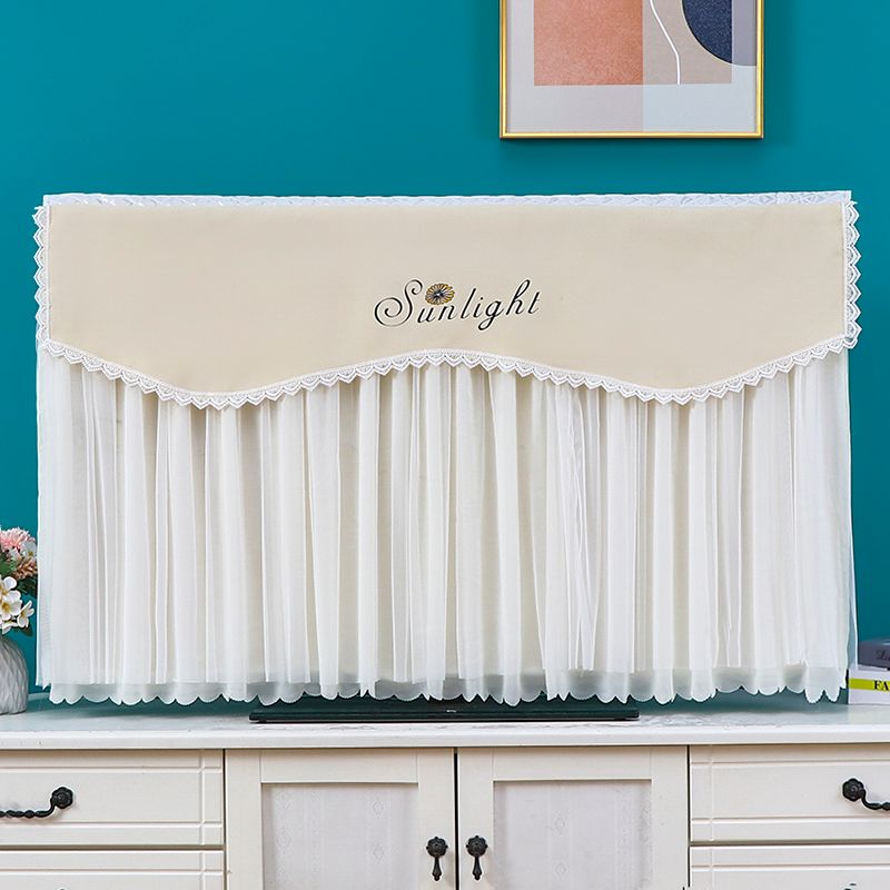 

Кружевной чехол для ЖК-телевизора Пылезащитный чехол Всегда включенный рабочий стол Подвесной Изогнутый телевизор Тканевый чехол в европейском стиле Полотенце 32 inches (76*48cm) sunlight beige