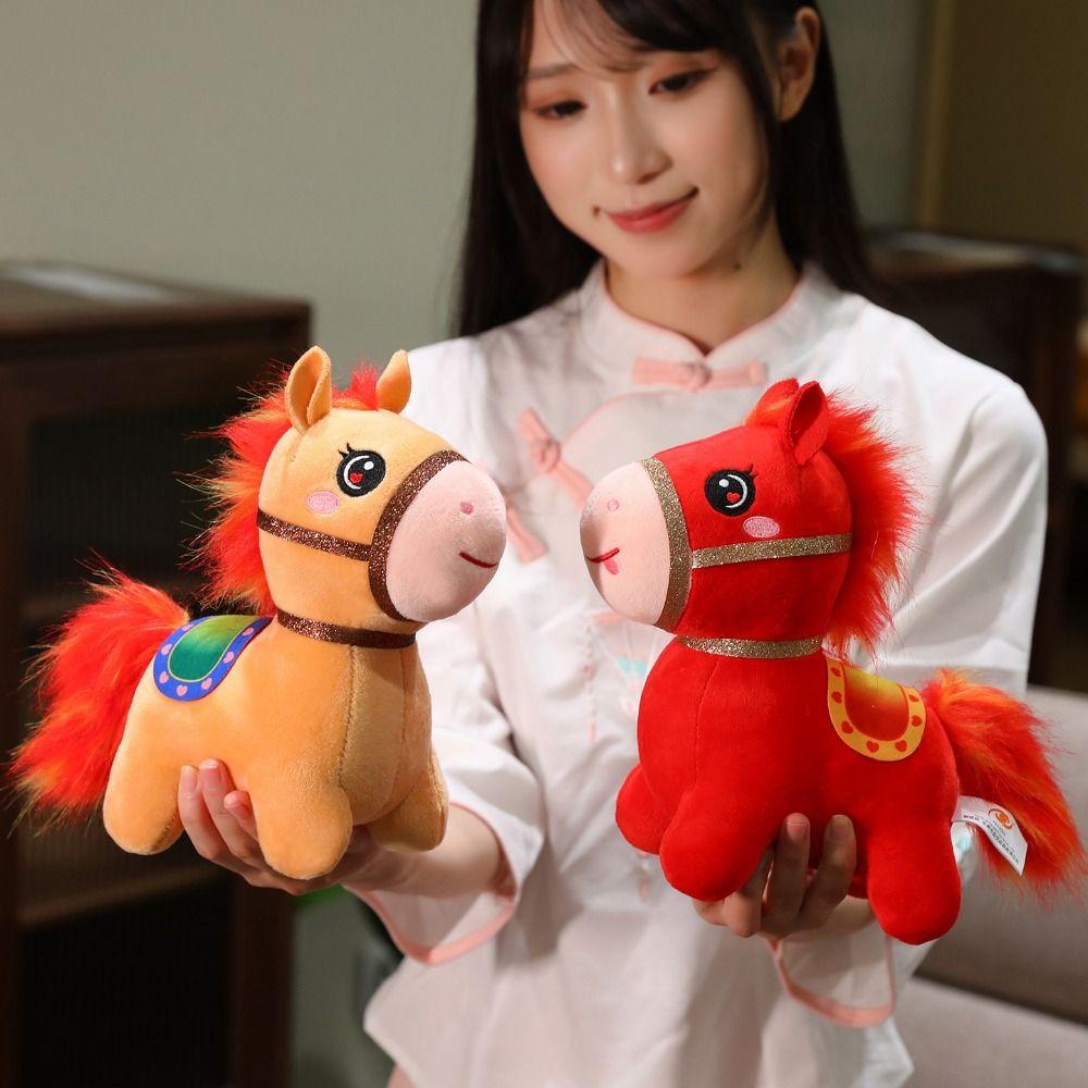 Fluffy Horse Stuffed Animal Horse Soft Zodiac Horse Plush Toy Unique Plush Toy Doll Horse Ornament