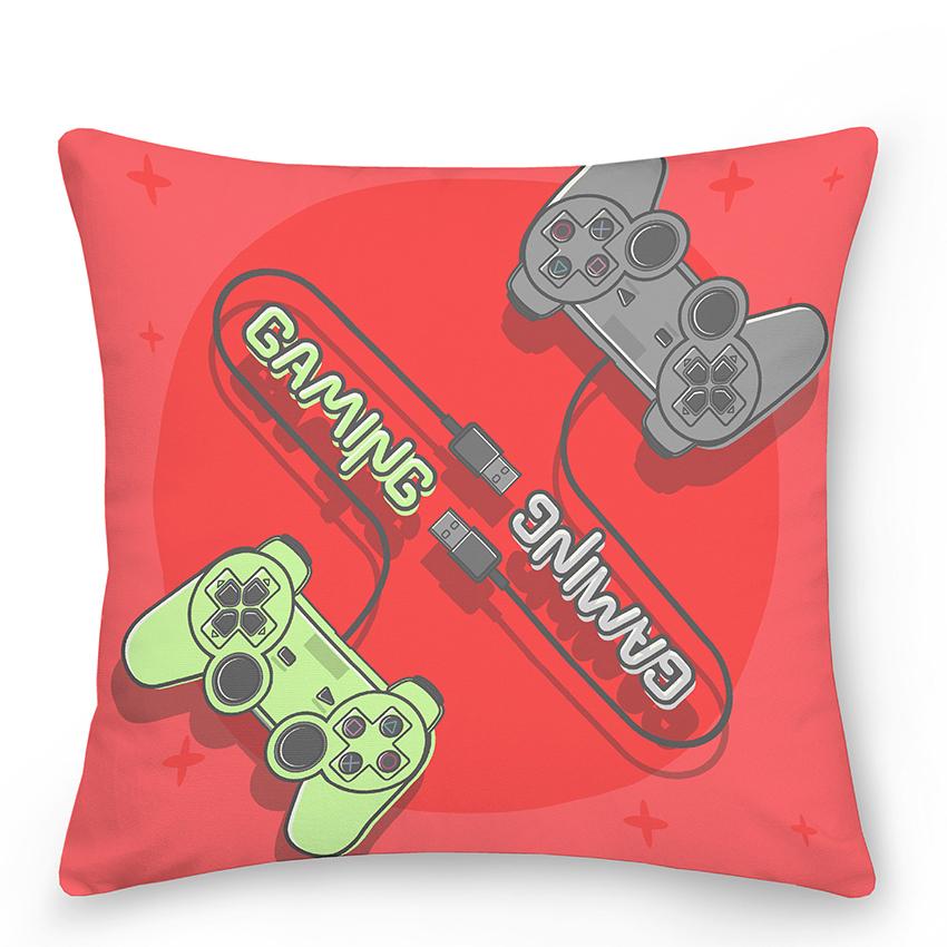 Boy Gamer Print Pillowcase Bedroom Decor Video Game Cushion Cover Home Gamepad  Gift