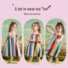 ASK JUNIOR Girls' Rainbow Print Sleeveless Princess Dress