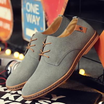 Semsket skinn Herresko Oxford Casual Klassiske Sneakers Komfortabelt Fottøy Stor Størrelse Flats