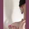 Small Fresh Grape Flower Fringed Earrings Korean Girl Heart Sweet Stud Earrings New Cute Versatile Earrings