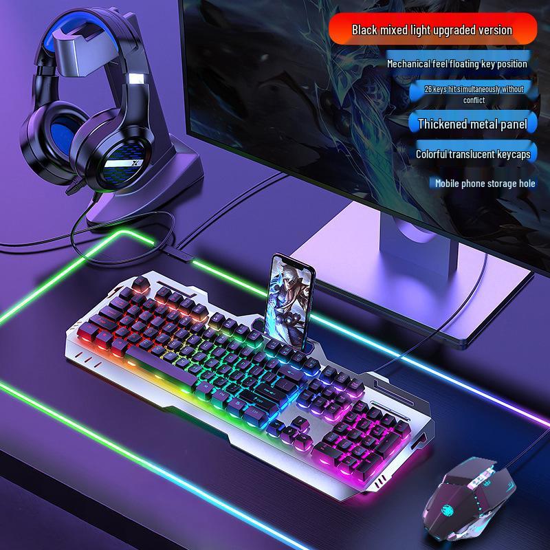 Pioneer GX80 Wired Gaming Set: Mechanical Feel Keyboard, Mouse & Headset for Office & E-sports.