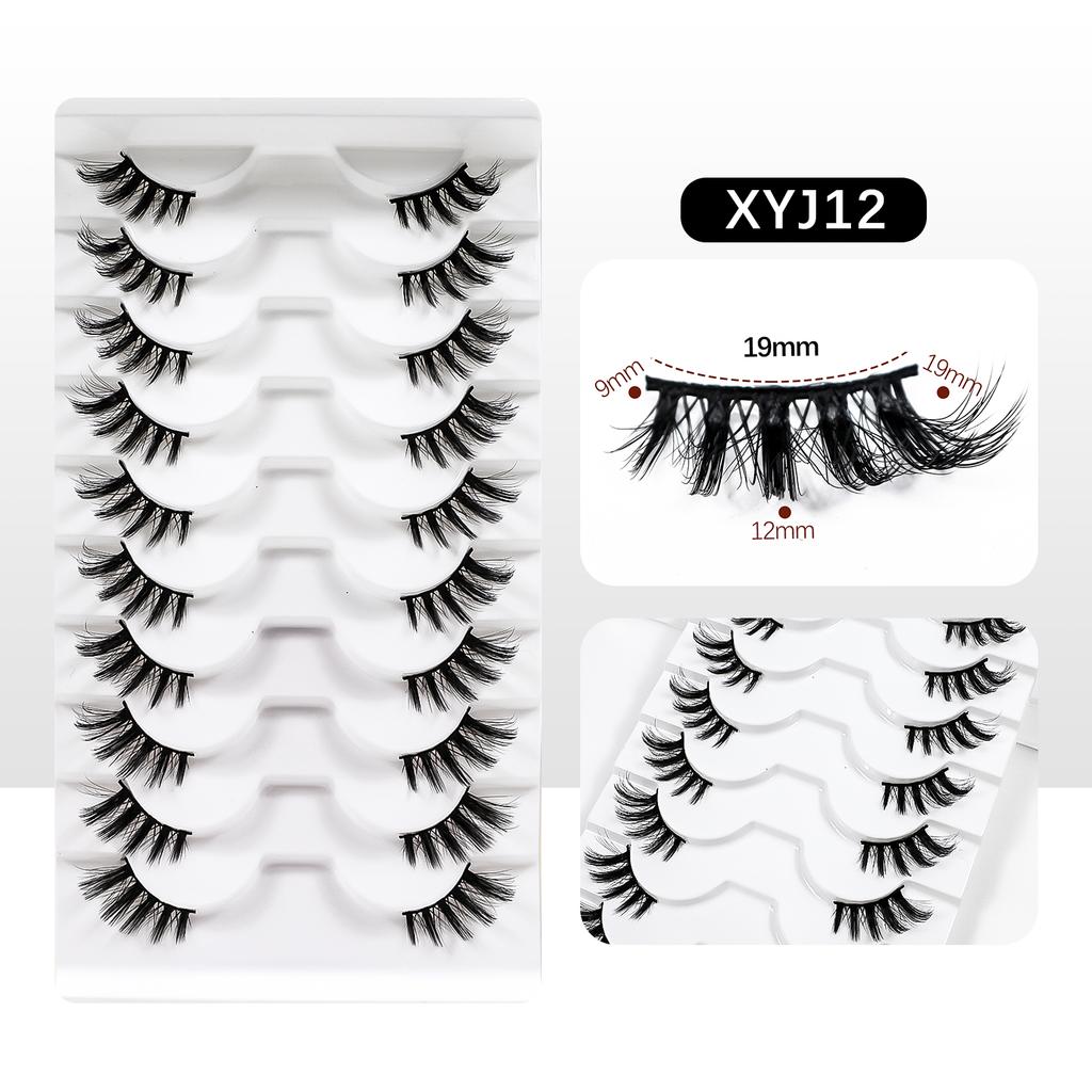 10 Pairs Half Lashes Free Shipping Fluffy Wispy Natural False Eyelashes Cheap Makeup Cat Eye Eyelashes