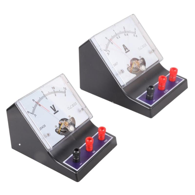 

Voltage Meter And Current Meter Set Plastic Voltmeter Ammeter for Physics Laboratory and Classroom Circuit Testing 1