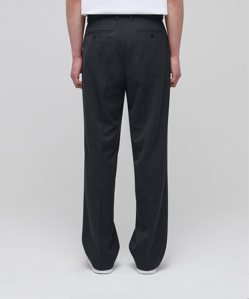 MUSINSA STANDARD Lightweight Wide Hidden Elastic Waist Slacks [Charcoal Gray]