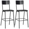 Day and Night - Day and Night Kitchen Stools 2 Pcs Plywood and Black Steel