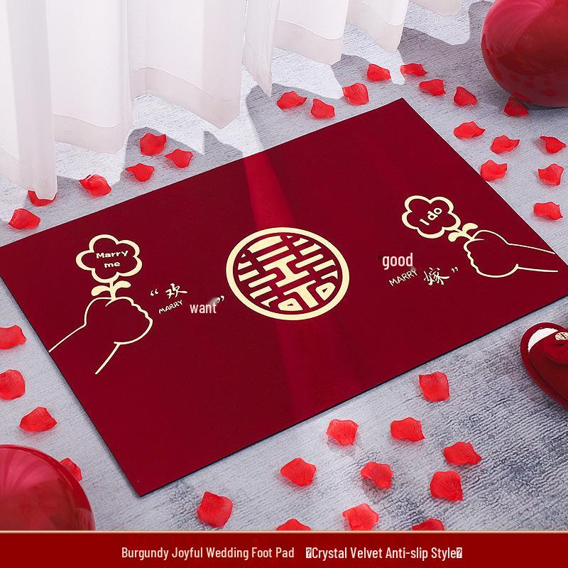 Welcome Door Mat - Happy Words Carpet for Home and Wedding Décor