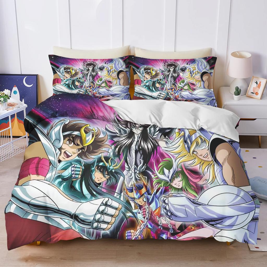 3d Print Cartoon S-Saint Seiya Bedding Sets Comforter Quilt Bed Cover Duvet Cover Pillow Case 2-3 Pieces Sets Bedroom Decoration