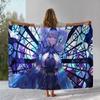 Classic Game Genshin Impact Cartoon Flannel Blanket,Ultra Soft Warm Plush Throw for Home Bedroom Bed Sofa Cover Office Camping