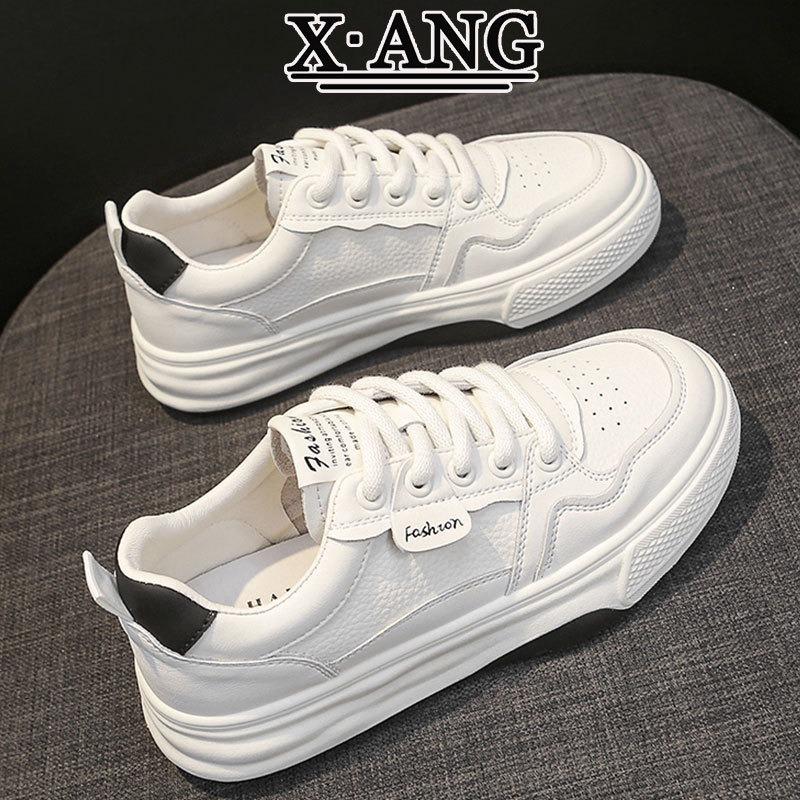 Leather thick-soled white shoes, children's soft soles are not tired, women's shoes spring and summer new breathable casual sports shoes