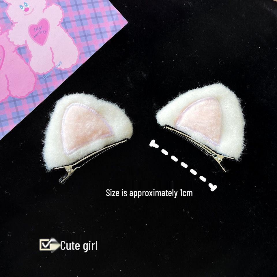 Cute Plush Cat Ear Hair Clips - Soft & Versatile Duckbill Accessories