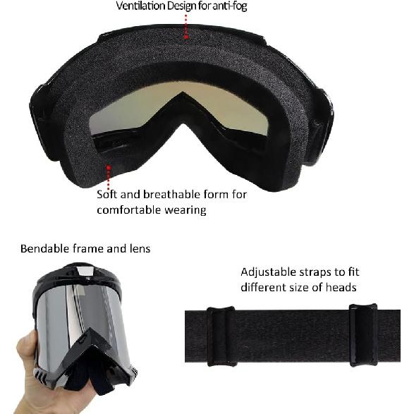 Professional Motorcycle Motocross Goggles For Men Women ATV Dirt Bike Glasses Wide Vision Powersports Motobike Goggles UV400 Anti-Fog Scratch