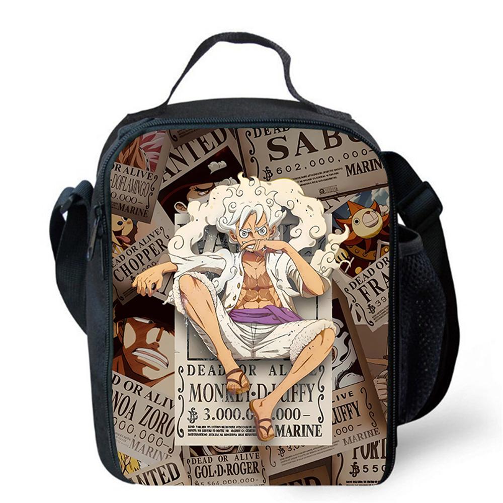 Cartoon One Piece Lunch Bag, Light Weight Unisex School Cooler Tote for Boys Girls Age 6-10 Outdoor Picnic Travel Storage Bag