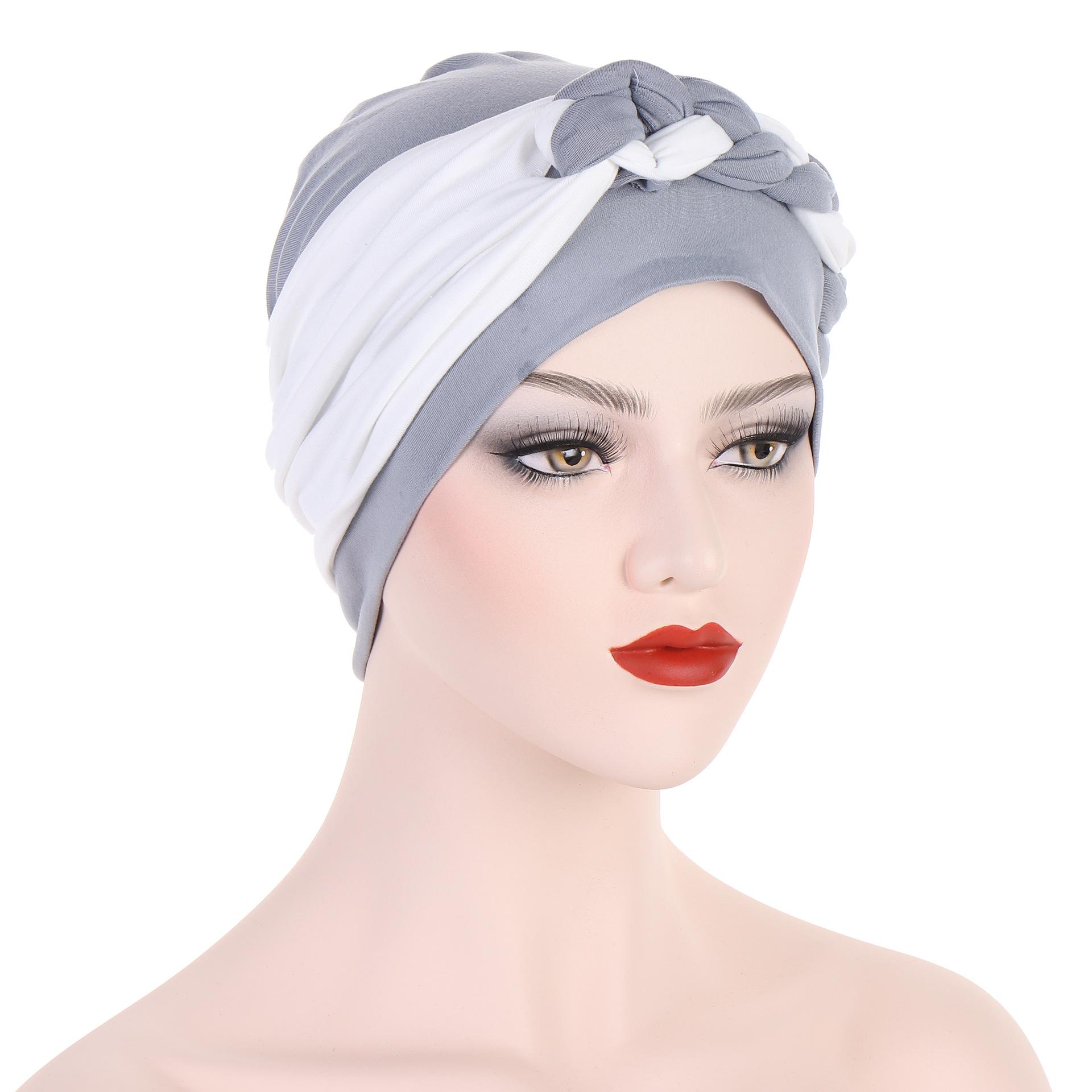 

Women Lady Muslim Braid Head Turban Wrap Cover Cancer Chemo Islamic Arab Cap Hat Hair Loss Bonnet Beanies