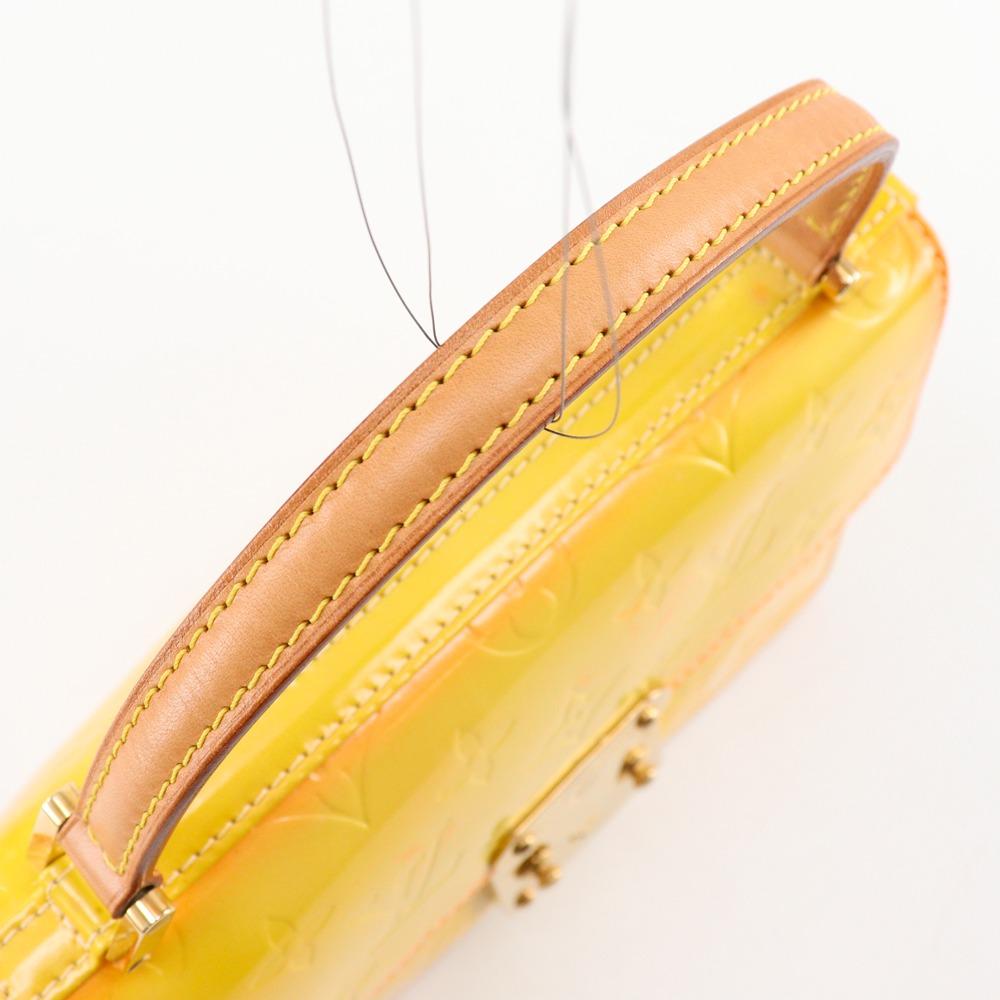 LOUIS VUITTON Spring Street Handbag M91029 yellow Monogram Vernis Women Used