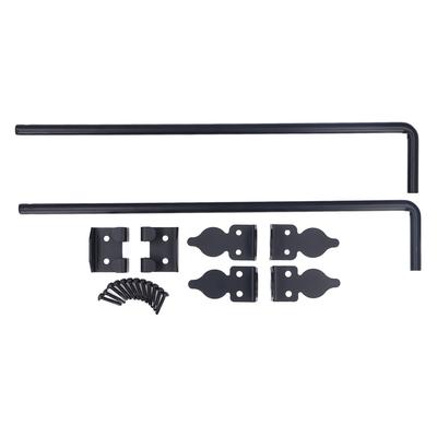 2 Stück Türfallstange 18 Zoll Schwerlast Massivstahl Schwarz pulverbeschichtet Dickere Tor Bodenriegel für