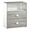 Changing Table - Babyprice - Smile - Flint Oak - 2 Drawers - 1 Niche - Wooden - White