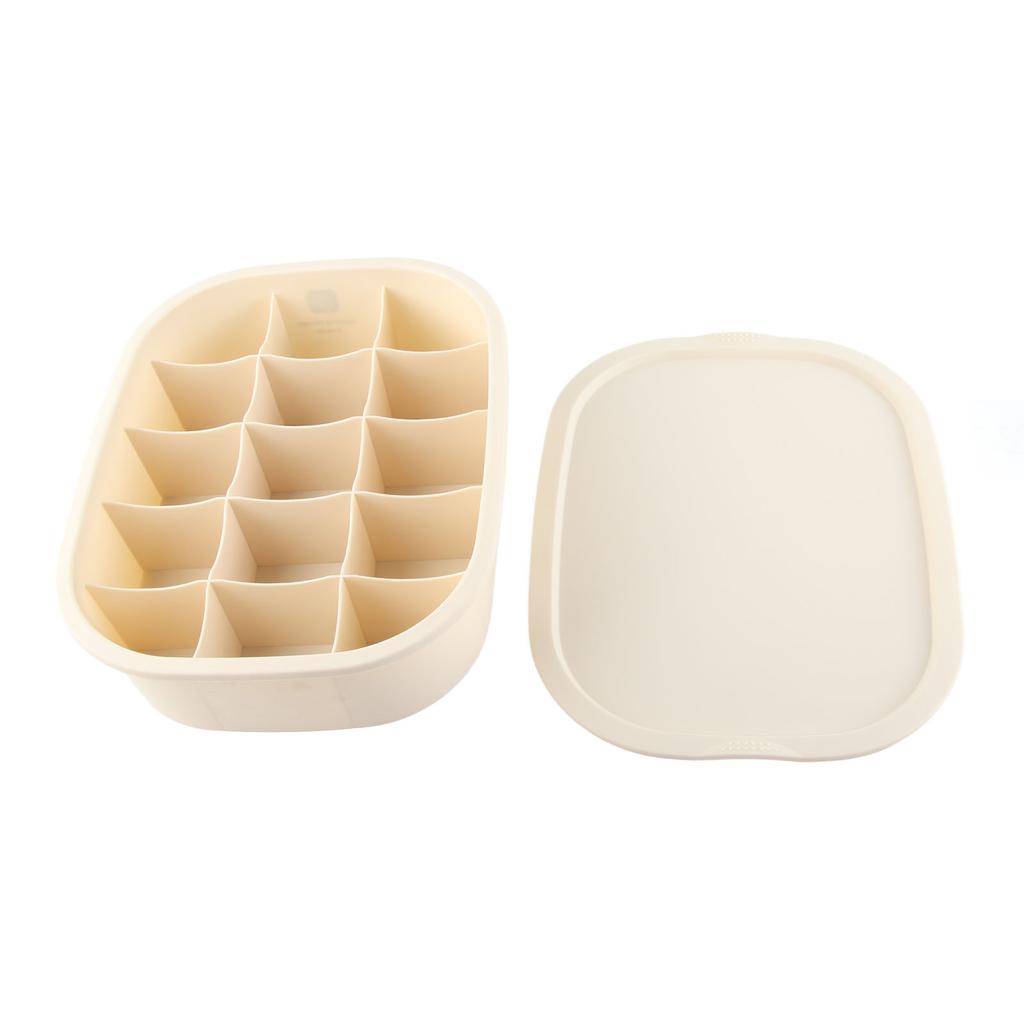 Underwear Organizer Large Capacity High Edges Sturdy Durable PP Underwear Storage Box for Family