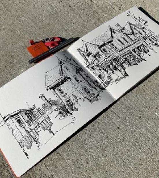 Authentic Sketchbook Mixed Media Premium Watercolor Paper Layflat Binding Size 140 x 140mm SM•LT