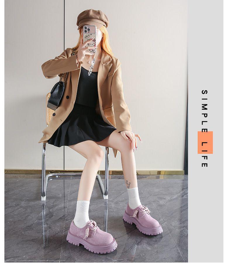 Dámské mokasíny na silné podrážce v britském stylu pro rok 2025: Trendy Dopaminové nízké boty na podzim a zimu