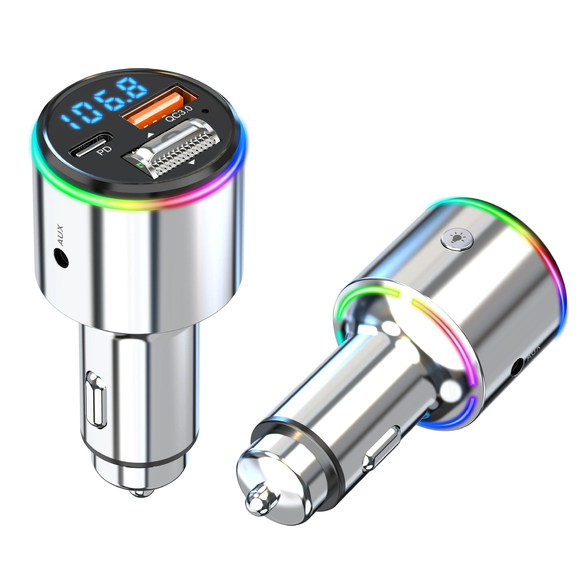 Transmisor FM Bluetooth para coche, reproductor MP3 con carga rápida y manos libres