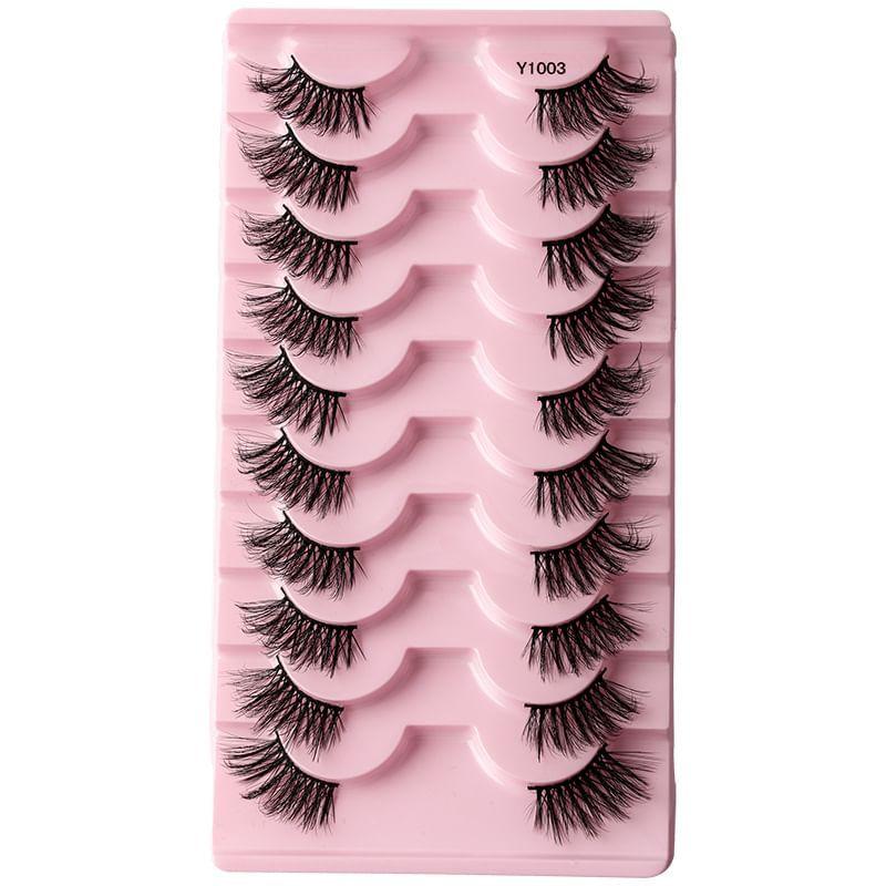 Lashie - Set of 10 Pairs: Volume Criscross Half False Eyelashes