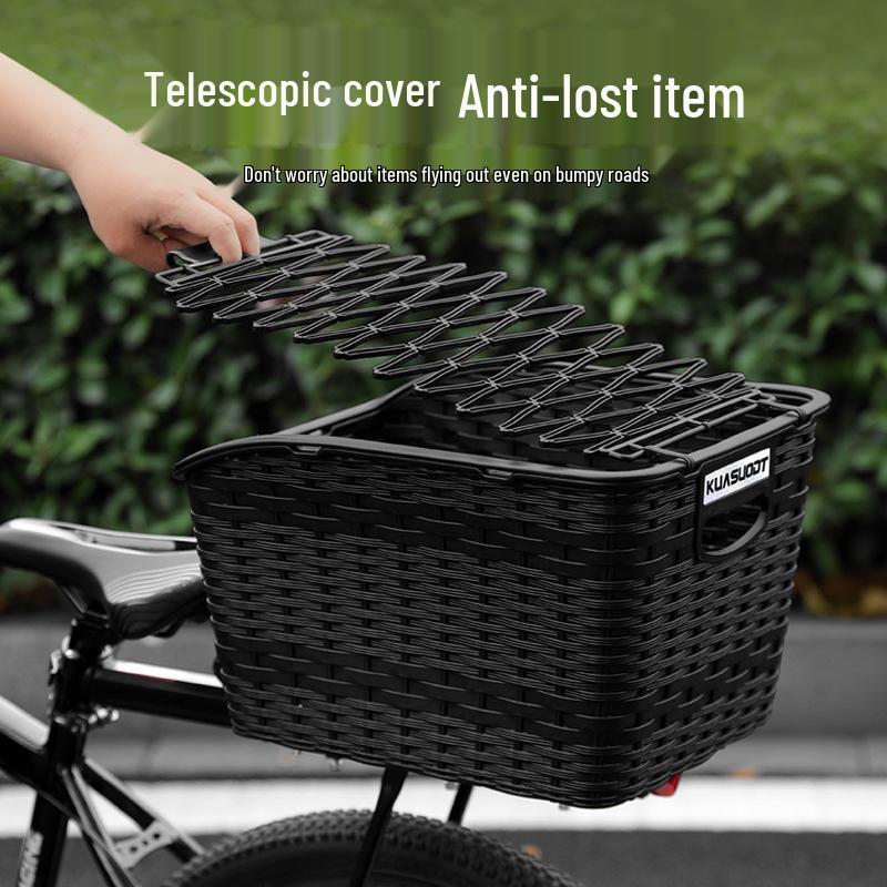 Velkokapacitní zadní koš na kolo s víkem pro horská a elektrická kola - Přepravka pro domácí mazlíčky nebo náklad.