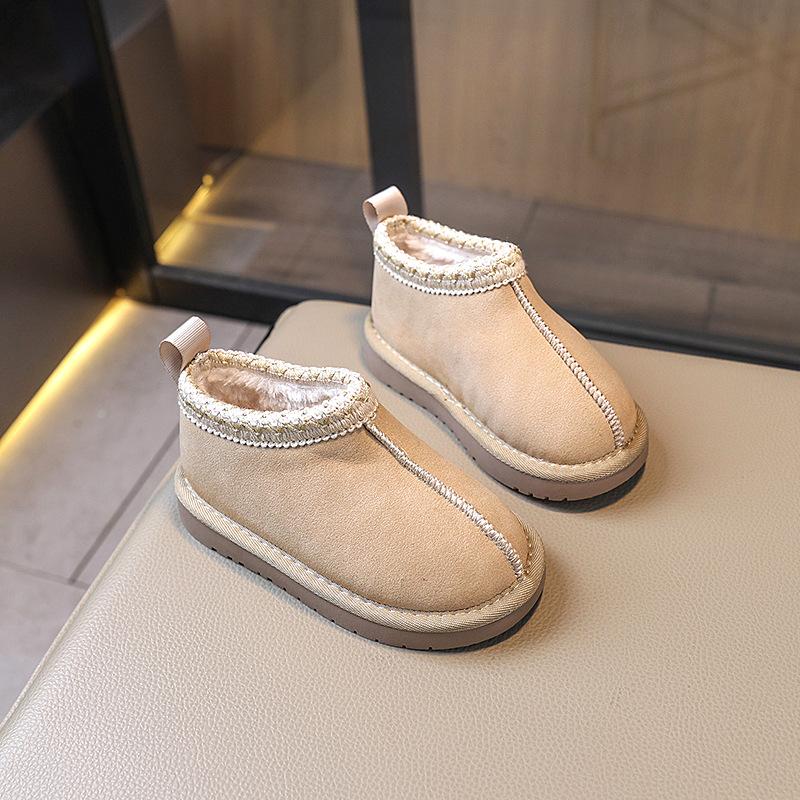 Fashion 2025 Winter Kids Suede Snow Boots Toddler Fur Slippers Baby Shoes Ultra Girls Boy Low-top Warm Boot