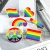 Creative Six-Color Rainbow Bridge Brooch & Enamel Pin Badge for Denim Bags