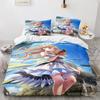 Kawaii Girl Bedding Set Single Twin Full Queen King Size Anime Girl Bed Set Aldult Kid Bedroom Duvetcover Sets 3D Pr Twin S