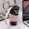 PU Leather Water Bottle Holder Outdoor Drink Carry Strap Portable Coffee Cup Sleeve