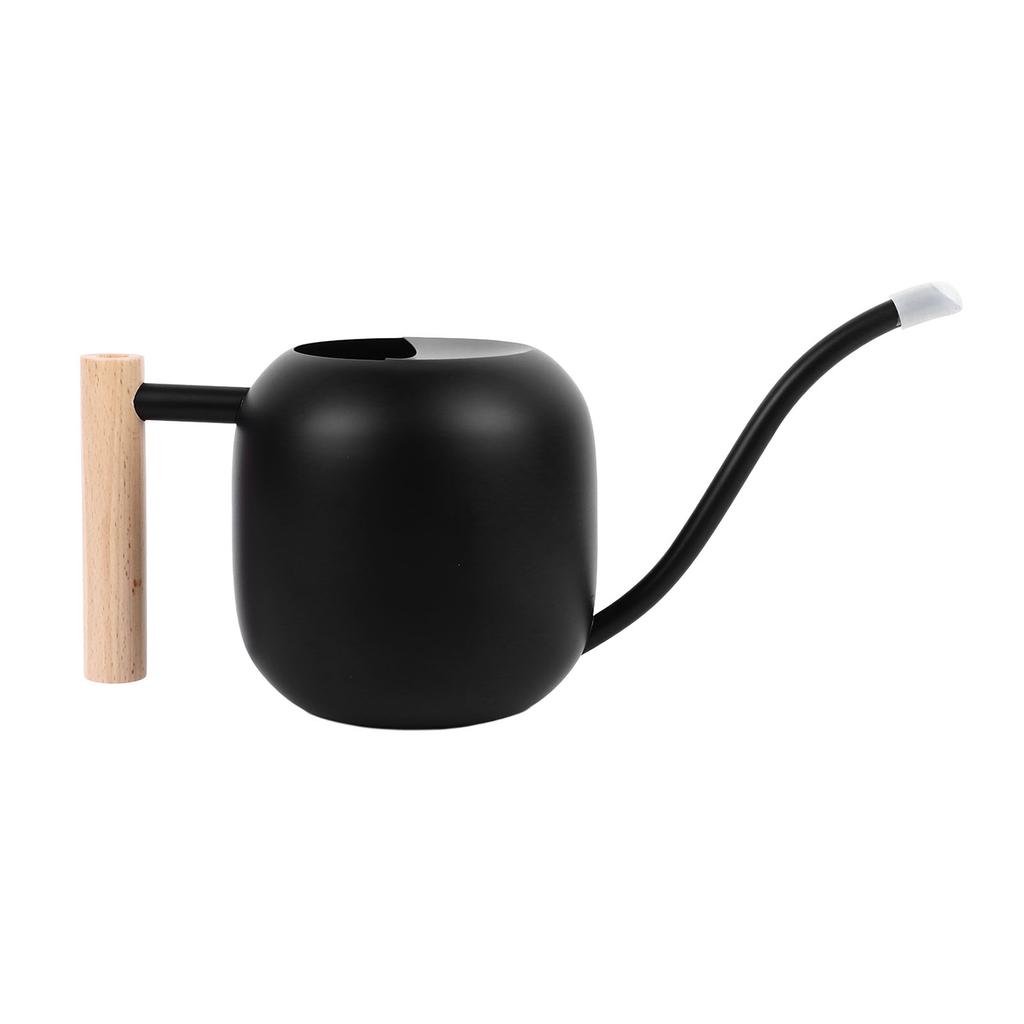 Metal Watering Can Wooden Handle Long Spout Watering Can Pot for Indoor House Plants Bonsai Outdoor Garden Flower 1.2L