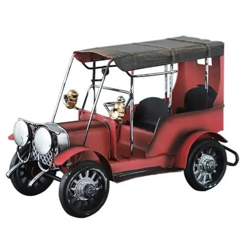 Retro Nostalgic Tin Antique Car Model Art Creative Home Decoration Accessories Desktop Ornaments Childrens Toys Gifts