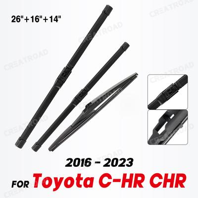 Wiper LHD Front & Rear Wiper Blades Set For Toyota C-HR CHR 2016 -  Windshield Windscreen Window Brushes 26"+16"+14"