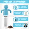 4Pcs Loose Tea Infuser Creative Humanoid Tea Strainer Stainless Tea Leaf Filter Lazy Tea Brewing Gadget Tea Brewing Accessory