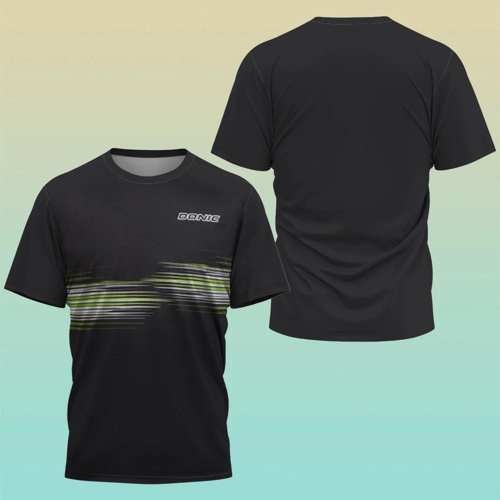 Summer Men's Table Tennis Training Uniform, Casual and Comfortable Sports Short Sleeved Top, 3D Printed O-neck Short Sleeved T-shirt