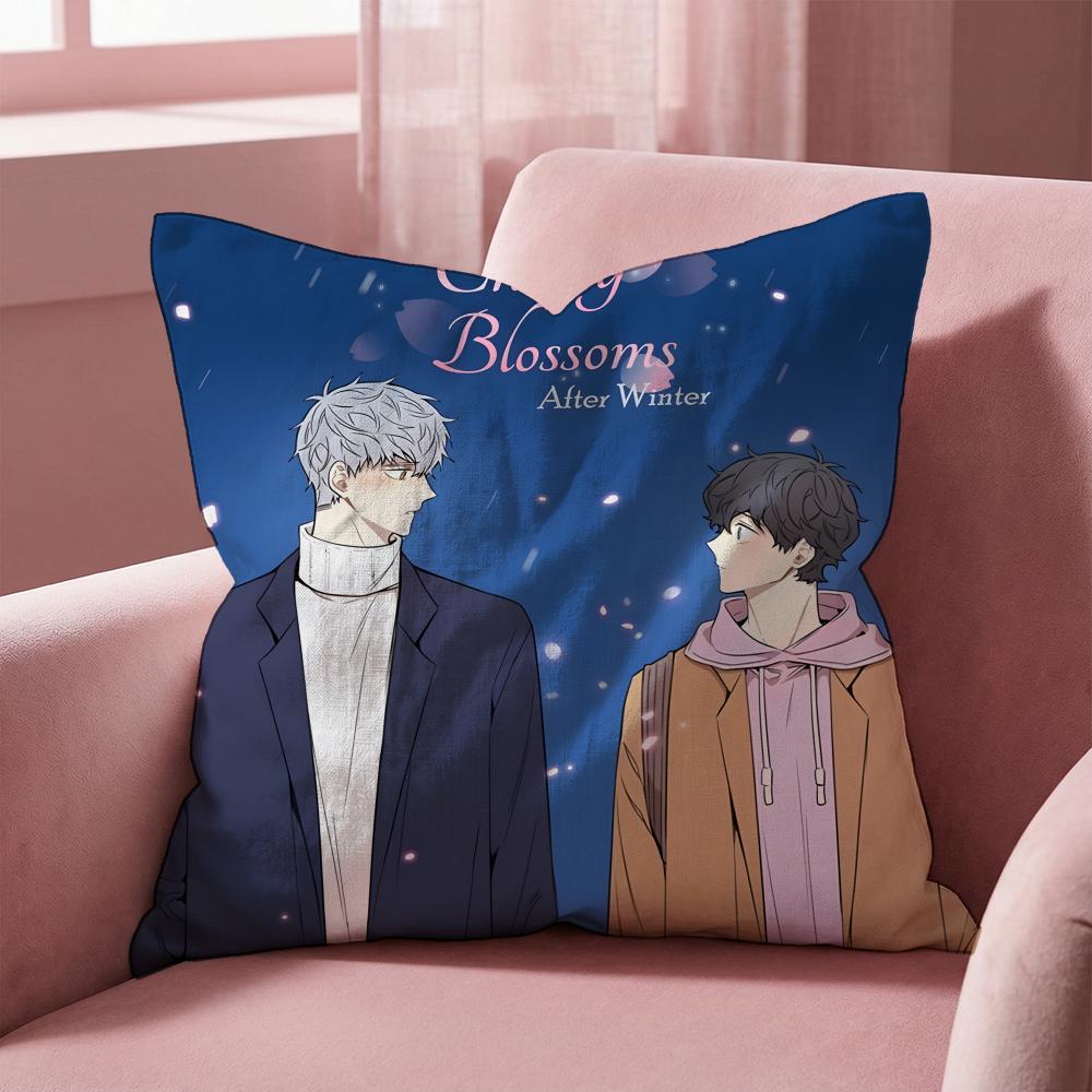 Cherry Blossoms After Winter Cushion Cover Multi-Scene Pillow Cover for Home & Car - Reversible, Soft & Durable for Daily Use