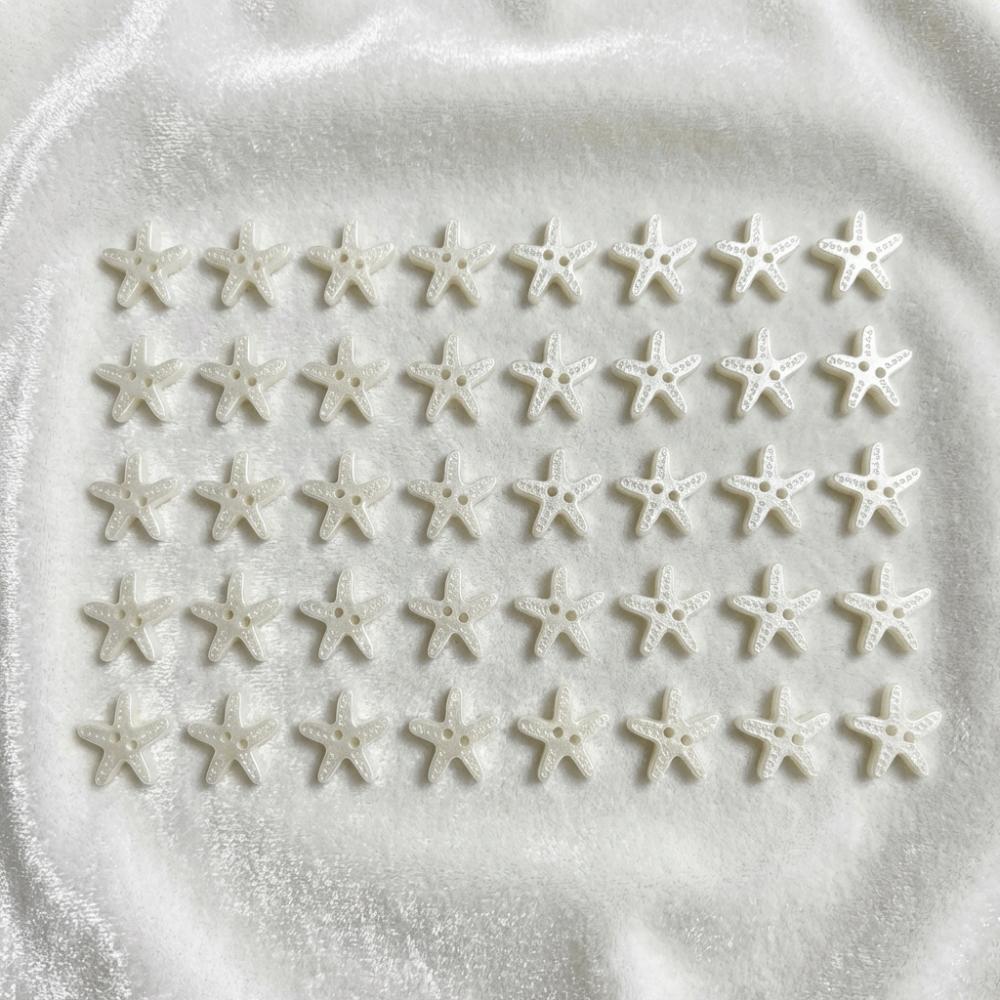 40pcs Creative Imitation Shell Buttons Cute DIY Buttons Starfish Buttons  Cardigan Sweater