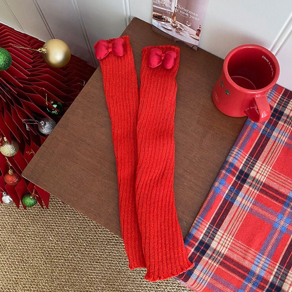 Harajuku Knitted Leg Cover Lolita Red Leg Socks Fashion Jk Leg Warmers  Streetwear
