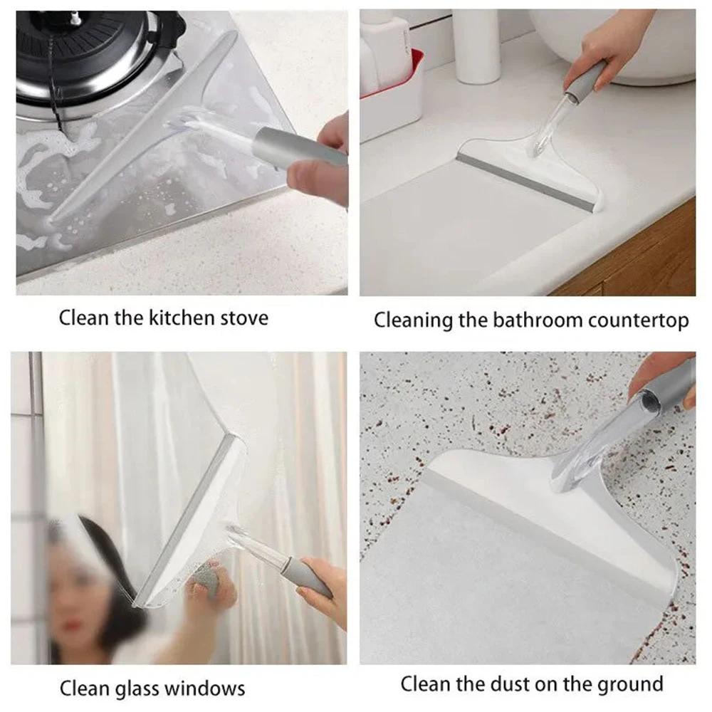 Portable Multifunctional Wipers Multi-purpose Table Scraper Glass Scraper Bathroom Mirror Scraper Window Wiper Bottle cleaner
