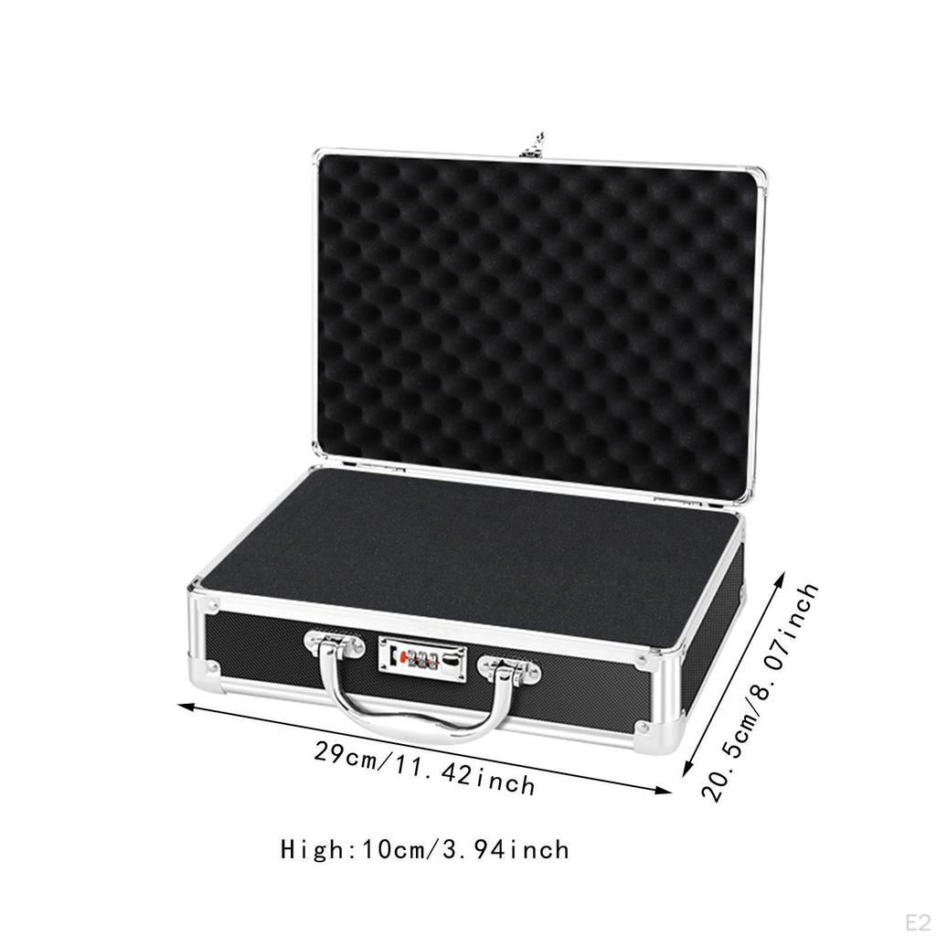 Aluminum Frame Carrying Case with Combination Lock for Personal Items Foam Insert Tool Box
