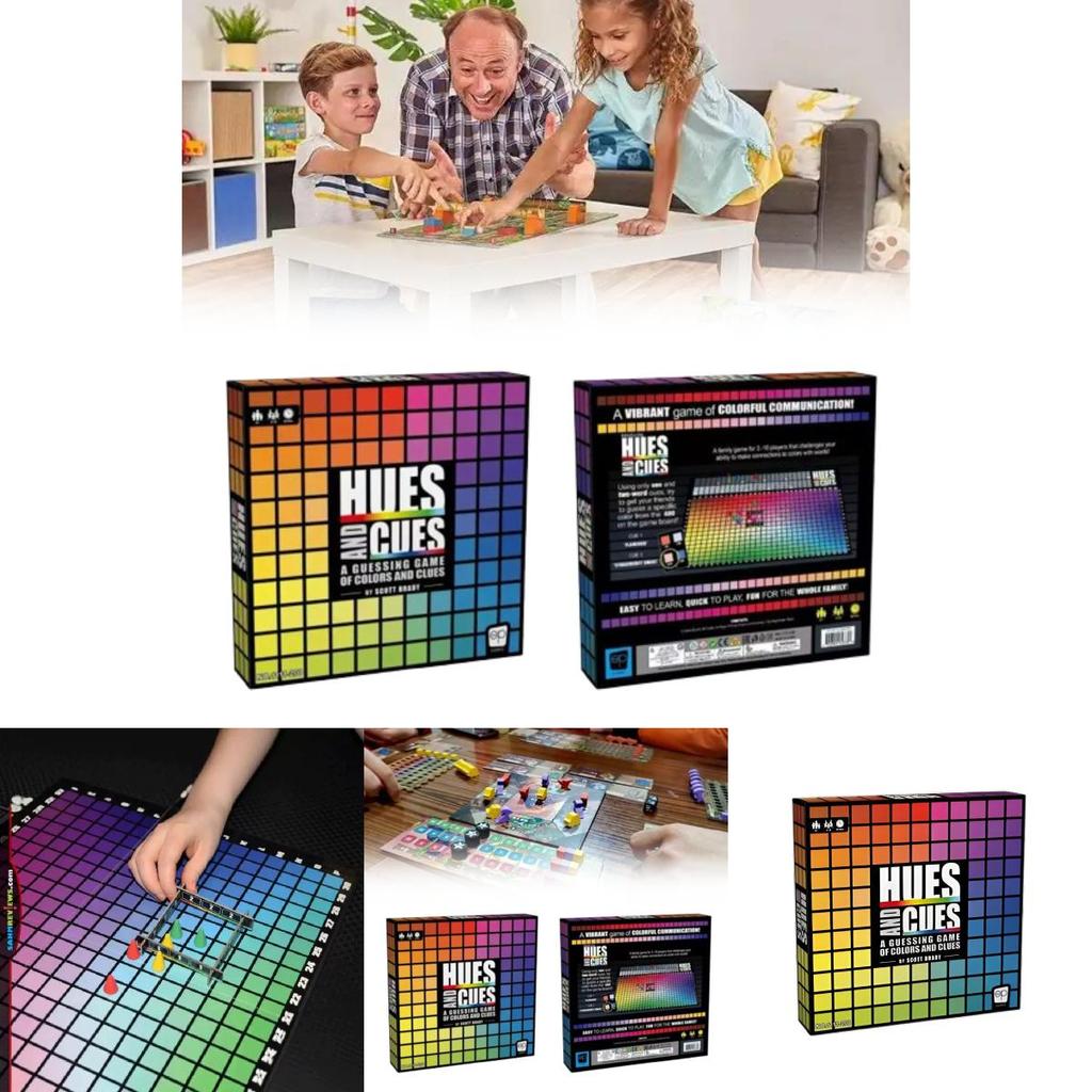 Hues And Cues A Guessing Game Of Colors Clues Toy With Colorful Plastic Pieces For Group Play