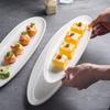 Creative Saury Plate Japanese Dish Household Light Luxury Sushi Plate White Cake Plate Ceramic Tableware