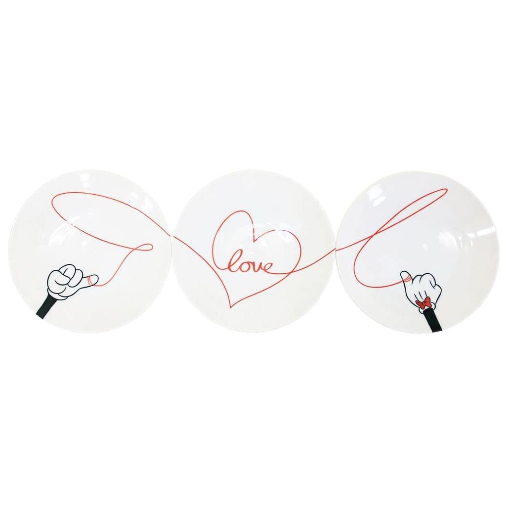 Sango Toki Disney Mickey Mouse Minnie Mouse Tableware Set Plate 4 Piece Set Love Is Made in Japan
